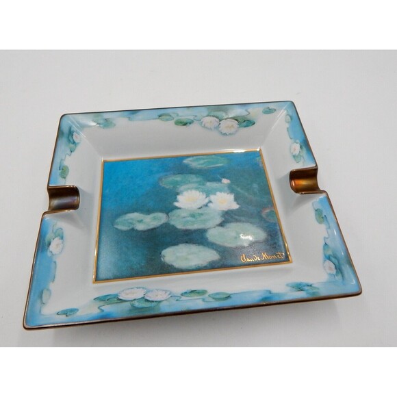 Goebel Artis Orbis Fleurs de Soir Ashtray Cigar Claude Monet Rectangle - Picture 2 of 10